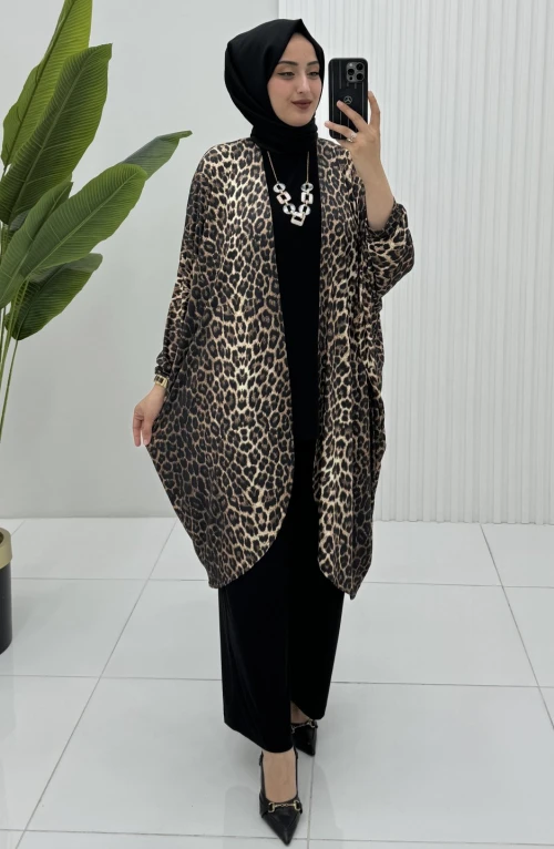 Lavinya Abaya Leopar